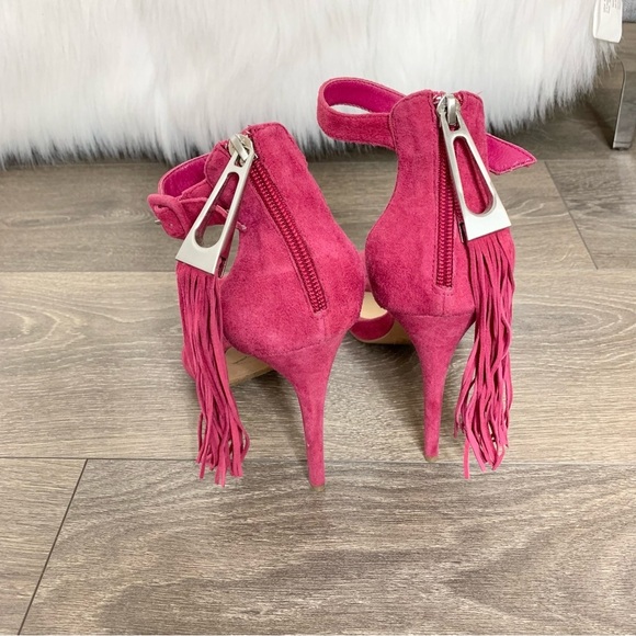 Brian Atwood Tosca Heels Open toe Tassel Ankle Strap Sandal Stiletto Pumps Pink - Picture 7 of 13